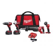 Milwaukee Tool Combo Kit, 4-Piece, M18, 2696-24