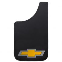 PLASTICOLOR Chevrolet Bowtie Gold Mud Guards, 11 IN x 19 IN, 000540R03