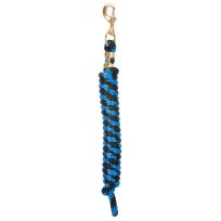 Weaver Equine Poly Lead Rope with a Solid Brass #225 Snap, 35-2100-T24, Cornflower Blue / Black, 5/8 IN x 10 FT