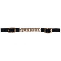 Weaver Equine Nylon Curb Strap with  Flat Link Chain, 35-8040-BK, Black, Average