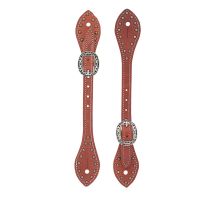 Weaver Equine Mens Flared Buttered Harness Leather Spur Straps, 30-0301, Canyon Rose