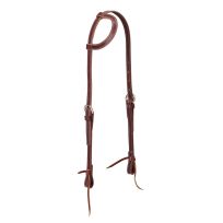 Weaver Equine Latigo Leather Flat Sliding Ear Headstall, 10-0093, Burgundy, Average