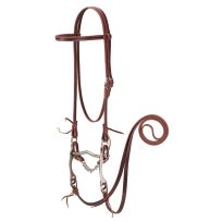 Weaver Equine Latigo Leather Browband Bridle with Single Cheek Buckle, 20-0351, Burgundy, Average