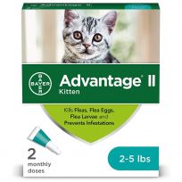 Advantage II Once-A-Month Topical Kills Fleas for Kittens, 2-Doses, 9114167