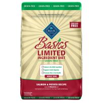 Blue Basics Limited Ingredient Diet,  Grain Free Dry Dog Food Adult with Salmon and Potato Recipe, 800135, 22 LB Bag