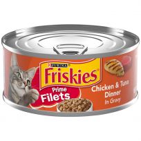 PURINA Friskies Prime Filets Chicken & Tuna Dinner In Gravy Cat Food, 5.5 OZ Can