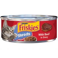 PURINA Friskies Shreds With Beef In Gravy Cat Food, 5.5 OZ Can