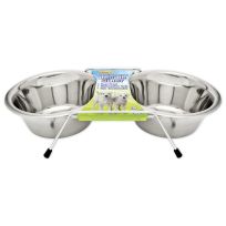 Ruffin' It Stainless Steel Double Diner Dog Bowl, 7N19432