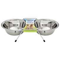 Ruffin' It Stainless Steel Double Diner Bowl, 7N19464