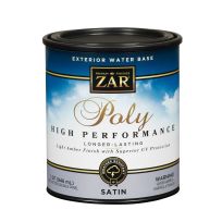 Zar Exterior Water Base Poly High Performance, Satin, 32712, 1 Quart
