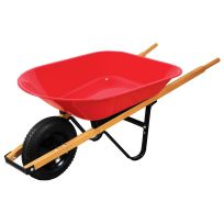 Tru Built Wood Handles 4 Cu FT Light Duty Wheelbarrow, 30358