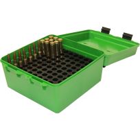 MTM CASE-GARD Deluxe Ammo Box 100 Round Handle 22-250 to 458 Win, Green, R-100-10