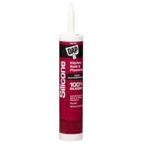 DAP 100% Silicone Kitchen, Bath & Plumbing Sealant, 7079808640, White, 9.8 OZ