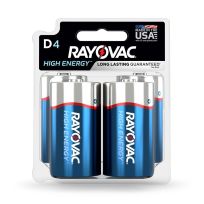 Rayovac High Energy Alkaline Batteries, 4-Pack, 813-4TK, D