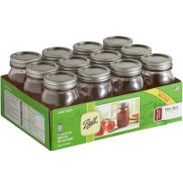 Ball Regular Mouth Pint Mason Jar with Lids and Bands, Pint, 12-Pack, 61000, 16 OZ