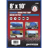 Erickson Economy Grade Poly Tarp, Blue, 57001, 8 FT x 10 FT