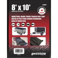 Erickson Industrial-Grade Truck / Trailer Poly Tarp, Black, 57041, 8 FT x 10 FT