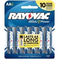 Rayovac Ready Power Alkaline Batteries, 6-Pack, 815-6K, AA