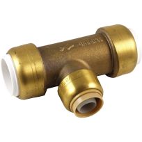SharkBite Push-to-Connect Brass Transition Slip Tee, 1/2 IN, IPS x IPS x CTS, UIP364A