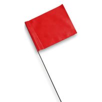 Blackburn Vinyl Flag with 21 IN Wire Staff, Red, 25-Pack, 451WF, 4 IN x 5 IN