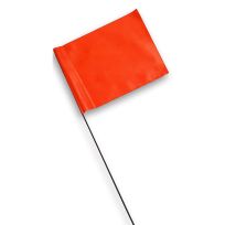 Blackburn Vinyl Flag with 21 IN Wire Staff, Orange, 25-Pack, 231WF, 2.5 IN x 3.5 IN