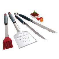 GrillPro Resin Handle Stainless Steel 3-Piece BBQ Tool Set, 40025