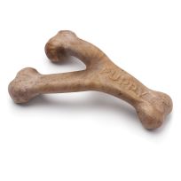 Benebone Puppy Wishbone Durable Dog Chew Toy Bacon - Medium, 809600