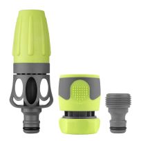 Flexzilla Garden Hose Kit, Water Nozzle, ZillaGreen, 3-Piece, HFZGAK02