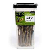 Big Timber Bronze T-30 Lag Screw, 25-Count Bucket, CTX156-25, #15 x 6 IN