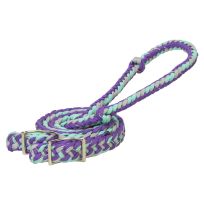 Weaver Leather Braided Nylon Barrel Reins, 35-2051-B21, Purple / Gray / Mint / Sparkle, 1/2 IN x 8 FT