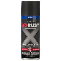 Easycare X-ORUST Paint + Primer in One Satin Enamel, XOP18-AER, Black, 12 OZ