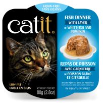 Catit Fish Dinner w Whitefish n Pumpkin, 44714, 2.8 OZ Pouch