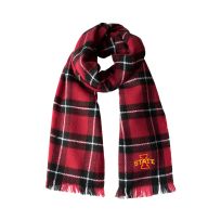 Little Earth Plaid Blanket Scarf, Iowa State University, 100679-IASU, Red, One Size Fits All
