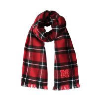 Little Earth Plaid Blanket Scarf, University of Nebraska, 100679-UNEB, Red, One Size Fits All