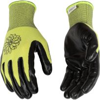 Kinco Women's Lime Green Polyester Knit Shell & Nitrile Palm, 2-Pack