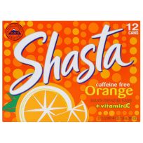 Shasta Orange Caffeine Free +vitamin C, 12-Pack, 01021148, 12 OZ