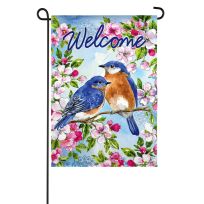 Evergreen Bluebirds and Blossoms Garden Suede Flag, 14S9528