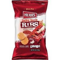 HERR'S Baby Back Ribs Rippled Potato Chips, 7601, 6 OZ