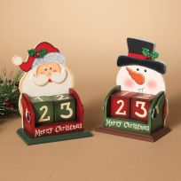 Gerson International 7 IN Wood Holiday  INMerry Christmas IN Count Down Blocks, Assorted, 2211270