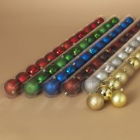 Gerson International 60mm Shiny/Glitter/Matte Shatterproof Ball Ornaments, 6-Count, Assorted, 2443070