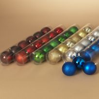 Gerson International 80mm Shiny/Glitter/Matte Shatterproof Ball Ornaments, 6-Count, Assorted, 2443130