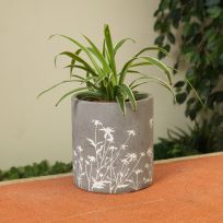 Gerson International 6.7 IN Cement Flower Design Planter, 2474170