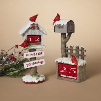 Gerson International 10.8 IN Resin Holiday Birdhouse & Mailbox Calendar, Assorted, 2487220