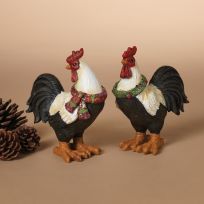 Gerson International 5 IN Resin Holiday Rooster Figurine, Assorted, 2487670