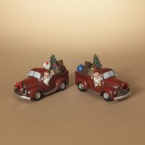 Gerson International 8 IN Resin Holiday Truck with Santa & Christmas Gifts, Assorted, 2649960