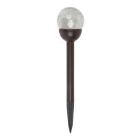 Moonrays Solar Crackle Glass  Ball Stake Light - Bronze, 24111MR