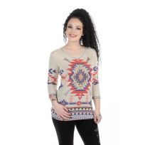 Liberty Wear Women's Mojave Graphic V-Neck Long Sleeve Shirt