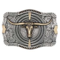 Montana Silversmiths Ropin’ Ready Longhorn Attitude Belt Buckle, A930