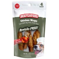BEEFEATERS Rawhide-Free Oven-Baked Chicken Wraps Dog Treats, 4-Count, 348898, 1.76 OZ